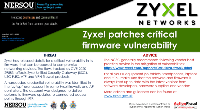 Zyxel patched exploiting backdoor hackers