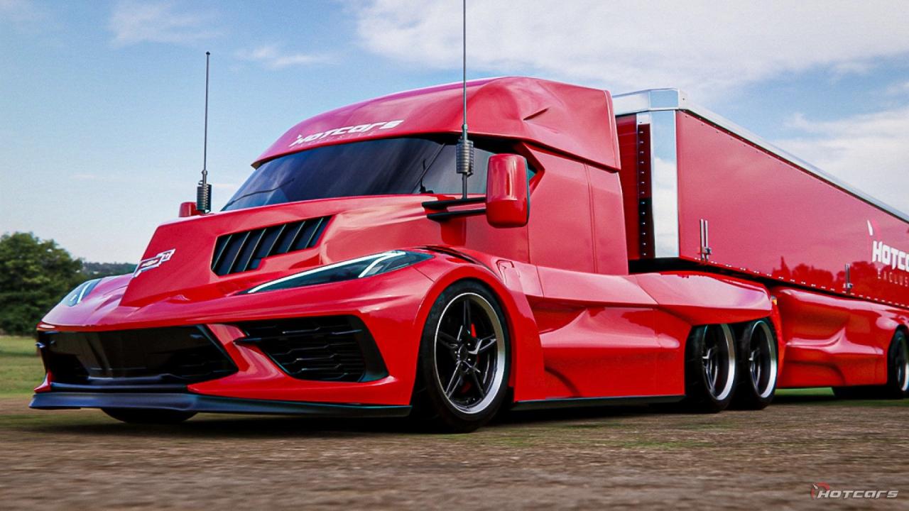 Our Chevrolet Corvette Semi-Truck Render Has A Great Feature You Won't ...