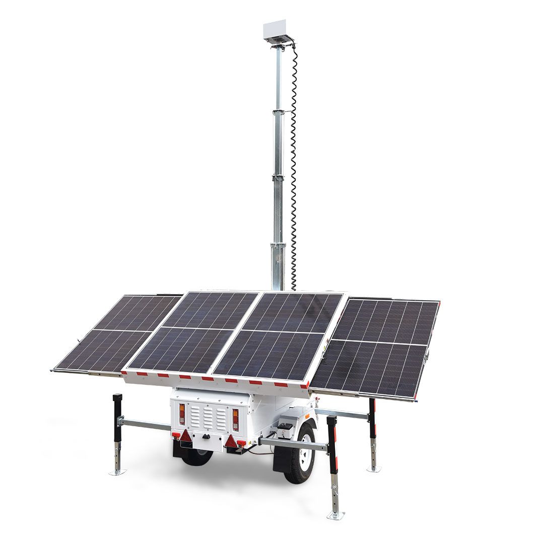 Portable surveillance camera trailer